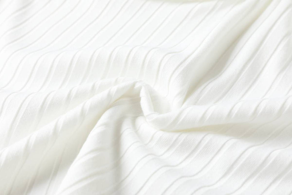 Lilly Plus Size Twist V Neck Ribbed Knit Long Sleeve T Shirt Blouse (Black, White)