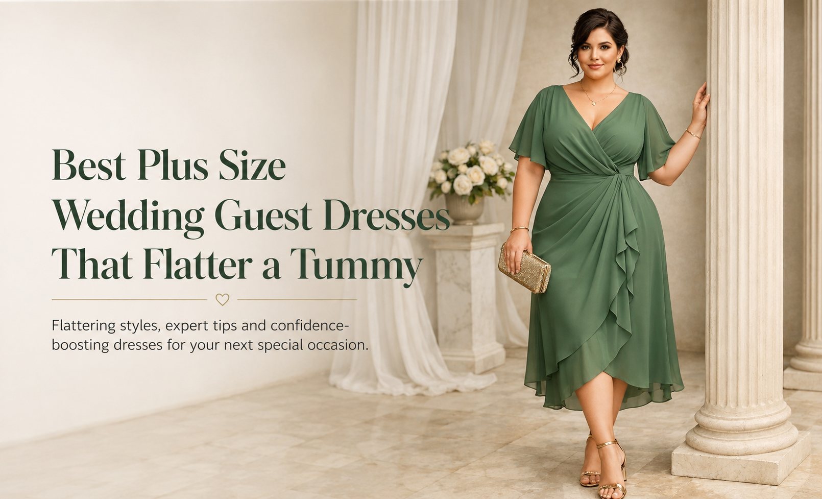 Best Plus Size Wedding Guest Dresses That Flatter a Tummy