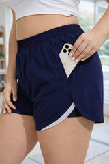 MotionEase Plus Size Khaki Running Shorts – Curve-Friendly Activewear