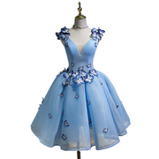 Plus Size 3D Applique Butterfly Party Dress