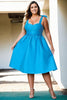Milan Plus Size Aqua Blue Bustier Party Dress