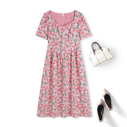 Plus Size Art Floral Sweetheart Dress