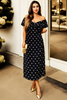Aldina Plus Size Bardot Polka Dots Pencil Dress