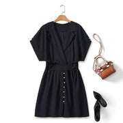 Plus Size Black Blazer Short Sleeve Dress