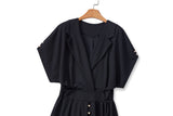 Saige Plus Size Black Blazer Short Sleeve Dress