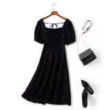 Plus Size Black Bustier Dress - Back View