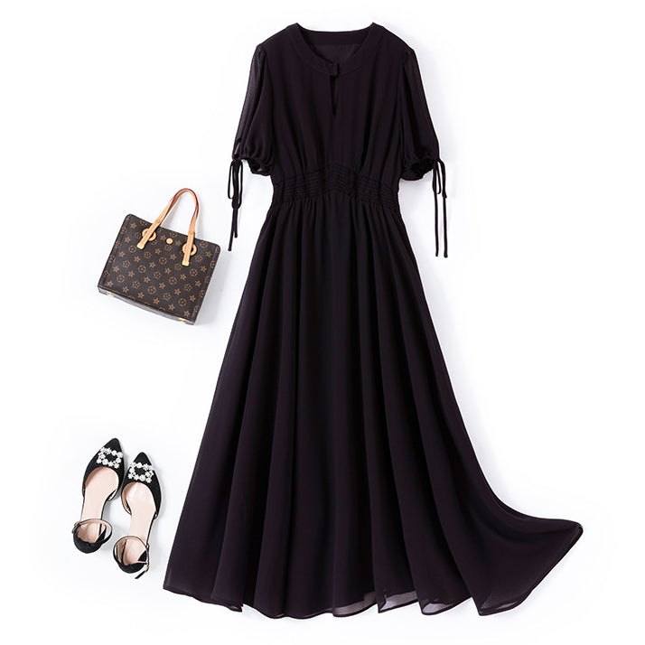 sachin and babi light blue dress Plus Size Black Chiffon Maxi Dress– Hello Curve