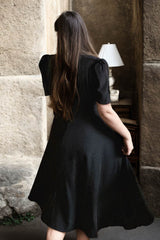 Plus Size Black Chain Classy Dress - Back View