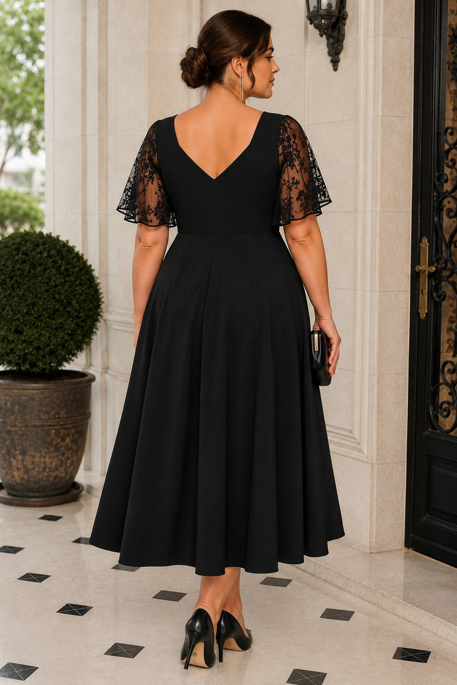 Plus Size Black Pencil Dress– Hello Curve