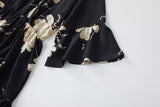 Jayla Plus Size Black Floral Babydoll Dress
