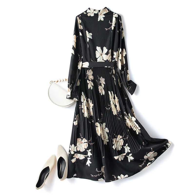 Plus Size Black Floral Long Sleeve Shirt Dress– Hello Curve