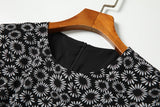 Plus Size Black Floral Midi Dress