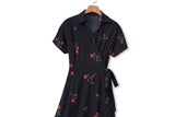 Milana Plus Size Black Floral Wrap Shirt Dress