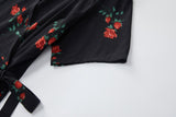 Milana Plus Size Black Floral Wrap Shirt Dress