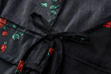 Milana Plus Size Black Floral Wrap Shirt Dress