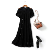 Plus Size Black Lace Qipao