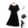 Adalee Plus Size Black Lace Short Sleeve Dress