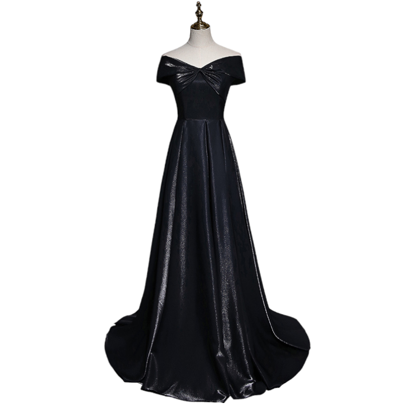 Plus Size Black Off Shoulder Evening Dress– Hello Curve