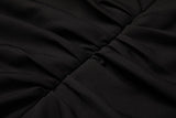 Plus Size Black Off Shoulder Fitted Evening Dress