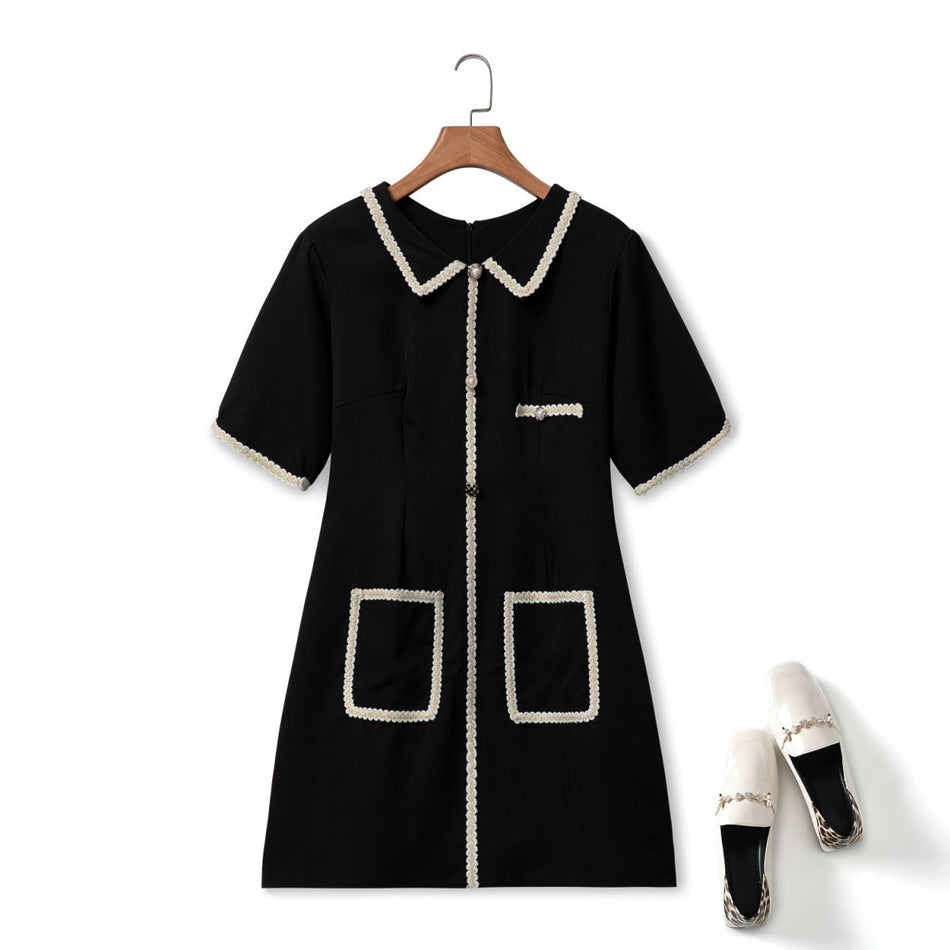 Julane Plus Size Black Shift Shirt Dress Black / 28