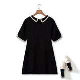 Plus Size Black Shift Shirt Dress - back view