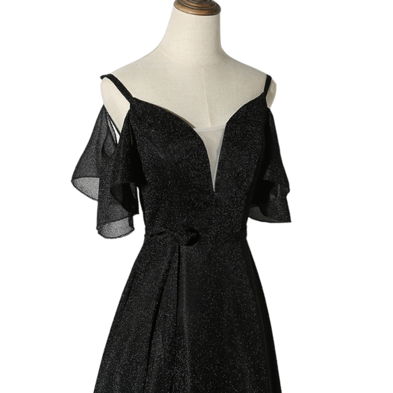 Plus Size Black Short Sleeve Off Shoulder Evening Dress– Hello Curve