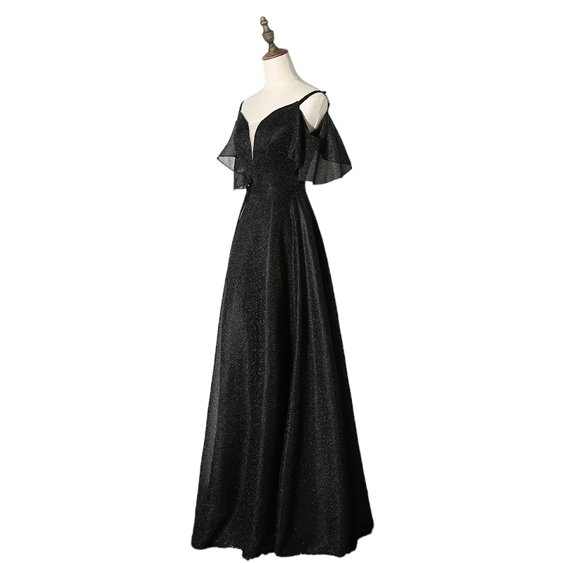 Plus Size Black Short Sleeve Off Shoulder Evening Dress– Hello Curve
