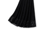 Plus Size Black Square Neck Lace Midi Dress