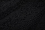Plus Size Black Square Neck Lace Midi Dress