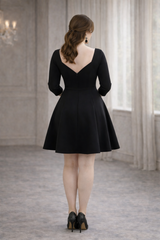 Isadora Plus Size Sweetheart Black Fit & Flare Dress
