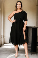 Plus Size Toga Black Dress