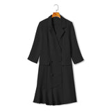 Plus Size Blazer Shirt Dress  -Black