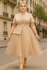 Plus Size Blazer Tulle Dress