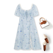 Plus Size Blue Floral Cottage Dress