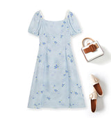 Plus Size Blue Floral Cottage Dress