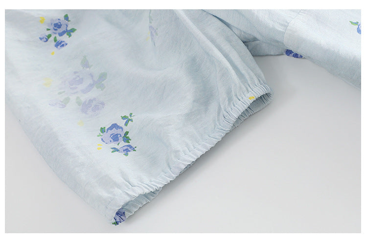 Plus Size Blue Floral Cottage Dress