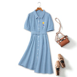 Plus Size Blue Shirt Dress