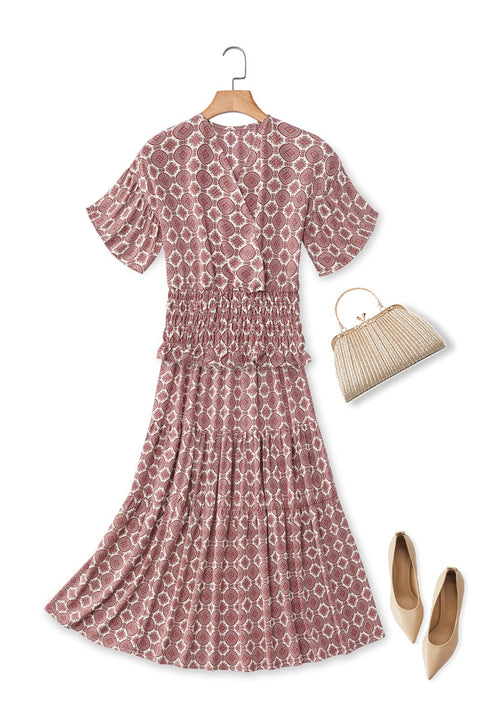 Plus Size Boho Blouse and Skirt Set - Full View