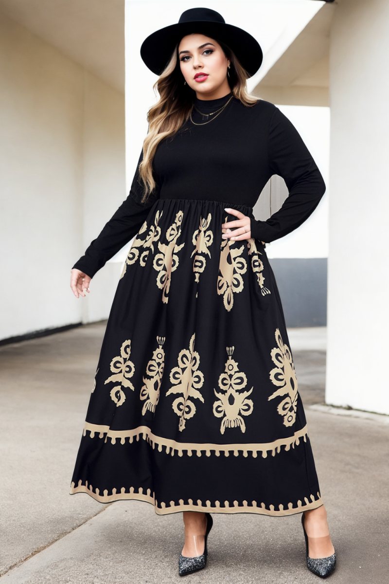 Elisabeth Plus Size Boho Maxi Dress– Hello Curve