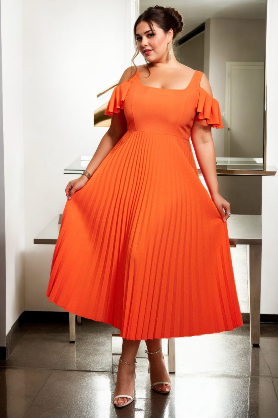 Aleyna Plus Size Bright Orange Off Shoulder Dress Hello Curve Aleyna Plus Size Bright Orange Off Shoulder Dress Hello Curve