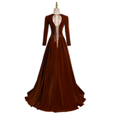 Plus Size Vintage Long Sleeve Evening Dress