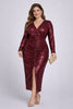Valerine Plus Size Sequin Cocktail Midi Dress