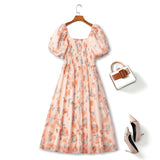 Plus Size Bustier Floral Vintage Dress - Back View