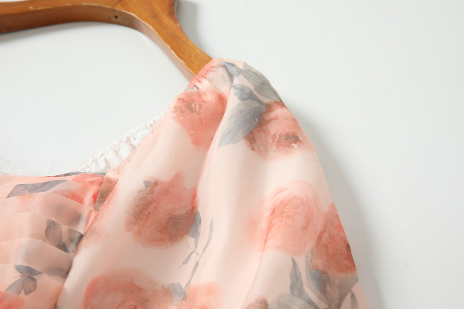Plus Size Bustier Floral Vintage Dress