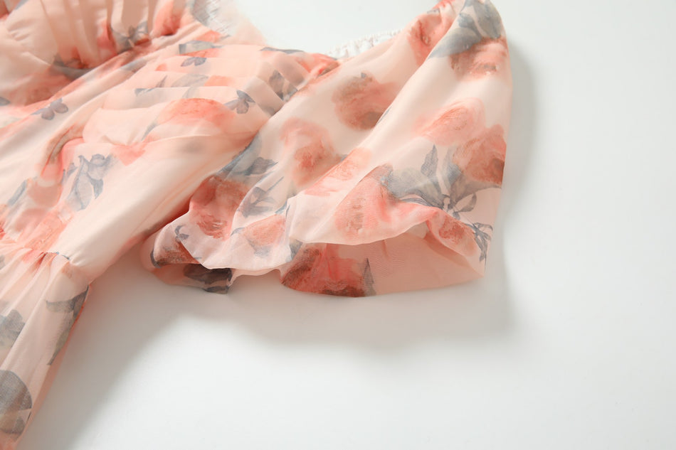 Plus Size Bustier Floral Vintage Dress
