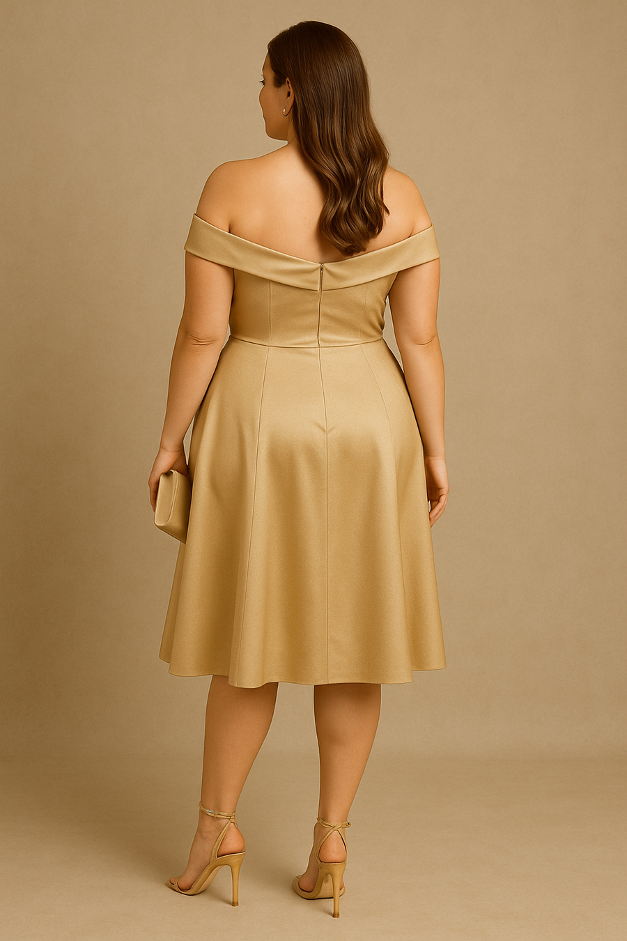 strapless open back dress Plus Size Off the Shoulder Chiffon Bridesmaid Dress with Thigh Split