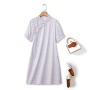 Plus Size Chevron Casual Qipao
