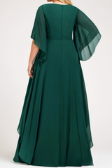 Plus Size Chiffon Formal Maxi Dress - Back View