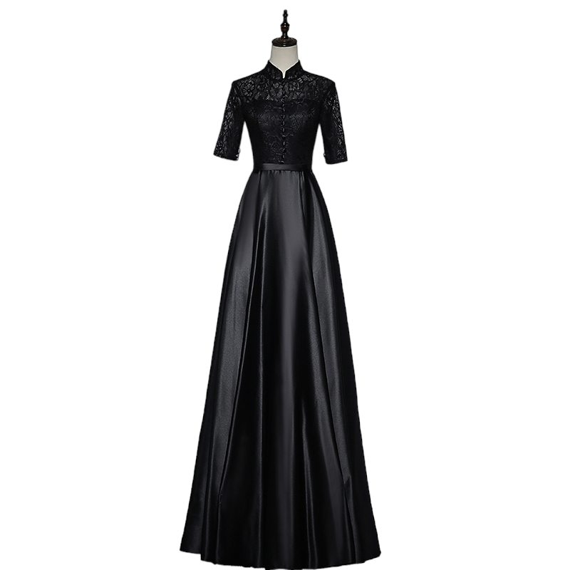 chinese collar maxi dress Plus Size Chinese Collar Cheongsam Evening Dress– Hello Curve
