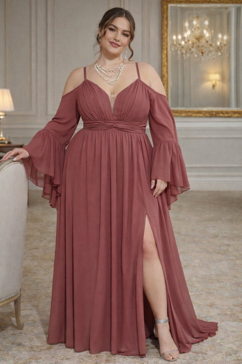 Aliara Plus Size Cold-Shoulder Formal Maxi Dress Hello Curve Aliara Plus Size Cold-Shoulder Formal Maxi Dress Hello Curve